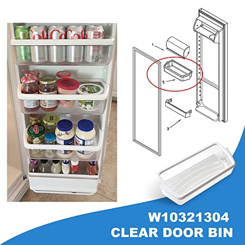 2 PACK Upgraded W10321304 Refrigerator Door Shelf Replacement Compatible with Whirlpool Fridge Door Bin WRS325FDAM01 WRS325FDAM02 WRS325FDAM04 ED5FVGXWS07 - Replace WPW10321304 AP6019471 2179574 - Image 7