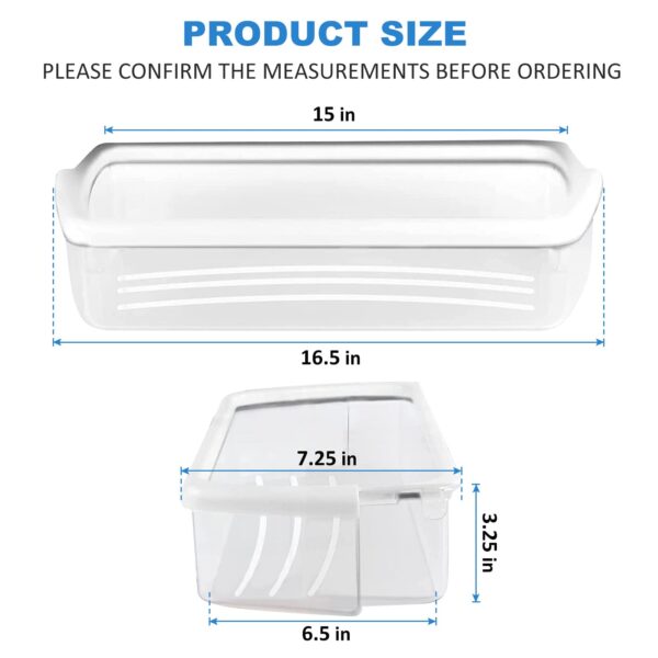 2 PACK Upgraded W10321304 Refrigerator Door Shelf Replacement Compatible with Whirlpool Fridge Door Bin WRS325FDAM01 WRS325FDAM02 WRS325FDAM04 ED5FVGXWS07 - Replace WPW10321304 AP6019471 2179574 - Image 5