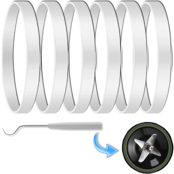 6 Pack Rubber Gaskets Replacement Seal 3.94 inch for Nutri Ninja Blender Replacement Parts for Ninja Auto-iQ Pro Extractor BL456-30 BL480 BL480D BL487T CT680 BL640 BL680 BL681A BL682 BL910 - Image 6