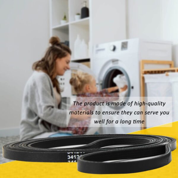 [3 Pack] Seentech 341241 Dryer Drum Belt Compatible with Whirlpool Kenmore - Image 6