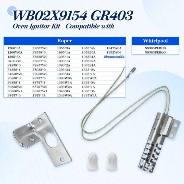 Upgraded WB2X9154 XL44 WB13K10027 Gas Range Oven Stove Round Ignitor Kit(3-1/2'' long 120V 2.5-3.0 A) for GE Hotpoint Kenmore Roper– Igniter Replacement for WB02X9154 WB13K3 WB13K4 300259 GR403 - Image 8