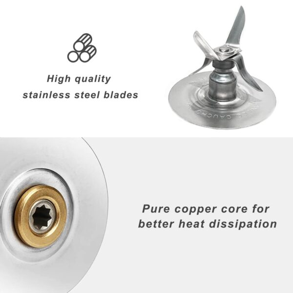 for Oster Blender Replacement Parts Blender Ice Blade with Jar Base Cap and Two Rubber O Ring Seal Gasket Accessory Refresh Kit - Image 3