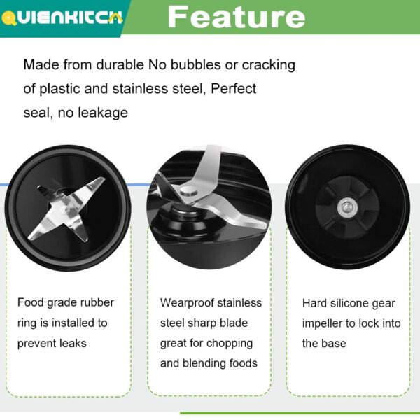 QUIENKITCH Blender Blades, 2 Pack Replacement Parts for Magic Bullet 250W - Image 8