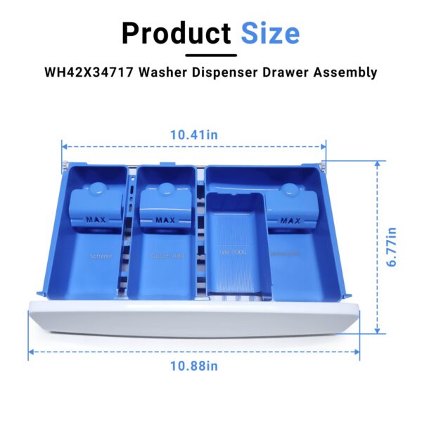 WH42X34717 Washer Dispenser Drawer Assembly Fits for GE Washer - Image 3