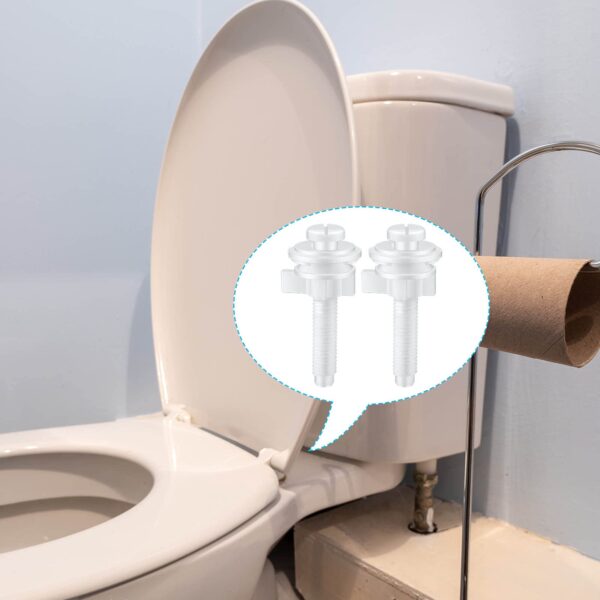 Jetec 2 Pack Toilet Seat Screws Kit, Plastic Bolts Nuts & Washers - Image 4