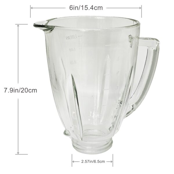 6 Cup Blender Glass Jar with Blade, Blender Replacement Parts for Aspas Para Licuadora Oster Osterizer Classic Series (NOT fit Pro, Master or Versa models) - Image 4