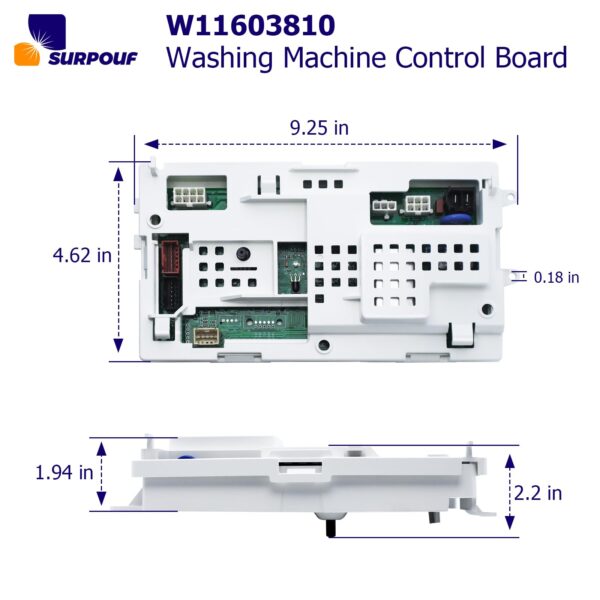 W11603810 W11578565 Washer Control Board Compatible with Whirlpool Replacement 4980453 AP7193495 FIX16744838 WTW4816FW3 - Image 4