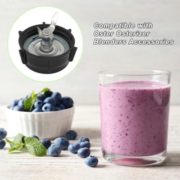 for Oster Blender Replacement Parts Blender Ice Crusher Blade with Jar Base Cap and Two Rubber O Ring Sealing Ring Gasket, Compatible with Oster Osterizer Blenders Accessories - Image 3