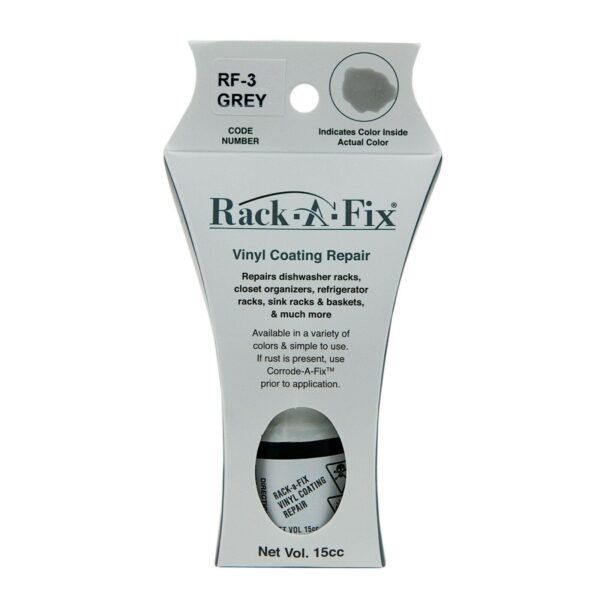 Rack-A-Fix Rf-3 Vinyl Dishwasher Rack Repair Coating & More, Appliance Touch-Up Paint, Grey