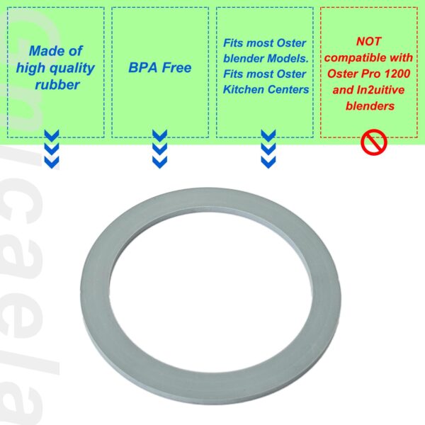 Blender Gasket Replacement Parts, Rubber Ring Seal Rings Blender Accessories for Oster and Osterizer Blender (4 Pieces) - Image 4