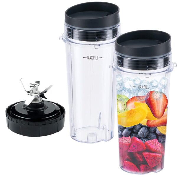 Replacement 6-Fin Male Blade and 16oz Cups for Nutri Ninja Blender,Only for BL660 BL663 BL740 BL770 BL771 BL772 BL773 BL780 (5-pack) - Image 6
