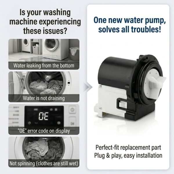 OEM Quality Washer Drain Pump For LG WM9500HKA,WM3370HWA, WM2250CW,WM2455HG, WM2277HW,WM3987HW - Image 2