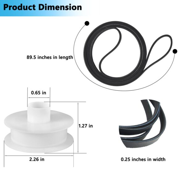 WE03X31620 Dryer Idler Pulley & WE03X29897 Dryer Belt Replacement Kit - Image 7