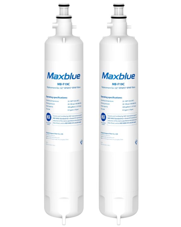 Maxblue MB-F19C Water Filter Replacement for GE® RPWFE®, 2 Pack - Image 8