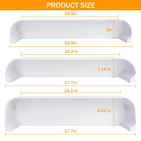 Genukraft 29325760166 RV Fridge Door Shelf Replacement Kit, Fit for Dometic DM2652 DM2852 RM Series Fridges 3 Pack White Freezer Upper Bottom Door Bin Snap-In Food Grade Replacement - Image 6