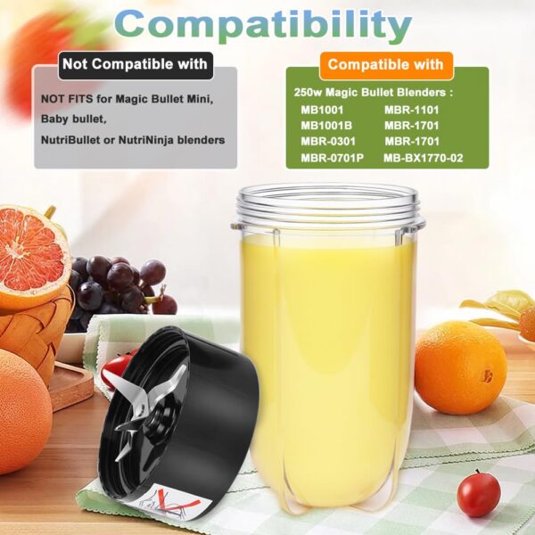 Replacement Parts Set: 16oz Cup+Blade for Magic Bullet MB1001 - Image 7