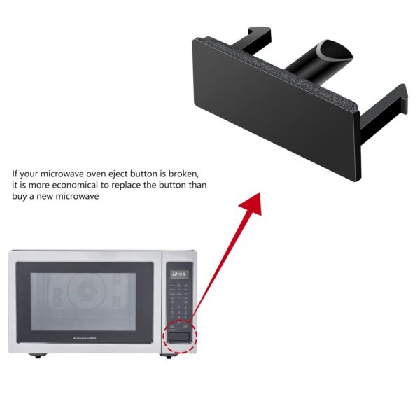 LUAATT Microwave Door Eject Button for KitchedAid,Upgraded Whirlpool Rectangular Button Replacement (Black) - Image 4