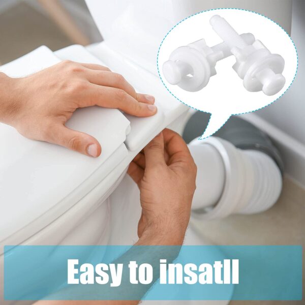 Jetec 2 Pack Toilet Seat Screws Kit, Plastic Bolts Nuts & Washers - Image 3