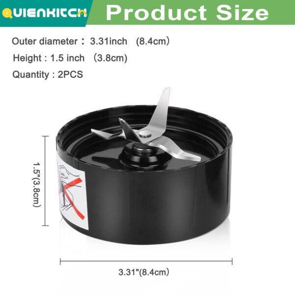 QUIENKITCH Blender Blades, 2 Pack Replacement Parts for Magic Bullet 250W - Image 6