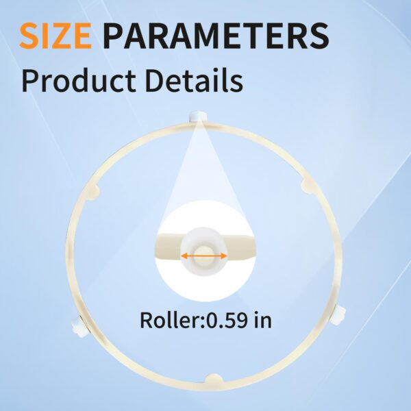 1 Pack 5304509438 WB06X10818 8.5 in Microwave Turntable Support Roller Ring Replacement Part for GE, Samsung, Frigidaire,Replace WB06X10625, DE92-90495A, 5304464115 - Image 6