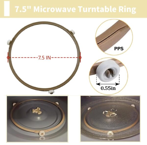 Small Microwave Turntable Support Guide Ring Compatible for GE, Emerson, Magic Chef, Hamilton Beach 252100500497, HB-P90D23, HB-P90D23A, HBP90D23, EM925AKS-P1, EM925AJW-P2, MW7302B, Y45 610 - Image 3