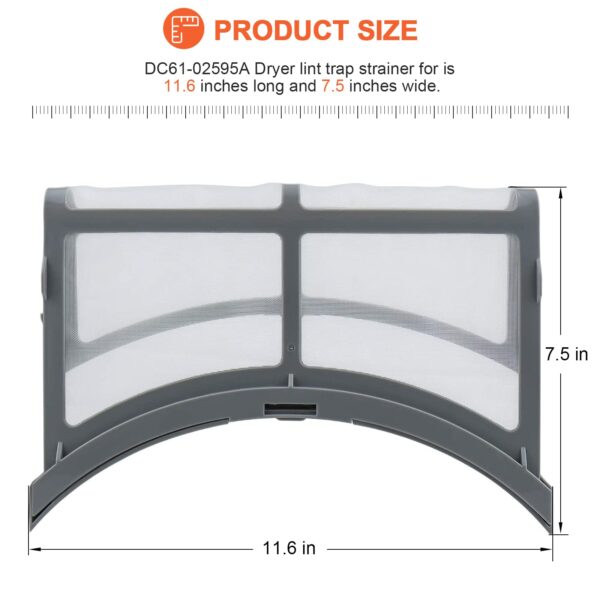 【𝟮𝟬𝟮𝟲 𝘂𝗽𝗴𝗿𝗮𝗱𝗲】DC61-02595A Dryer Lint Filter Case Screen Replacement for samsung Lint Screen - Positively reviewed for sturdiness with UPGRADED STAINLESS STEEL METAL and ABS +15%Carbon fibre - Image 7