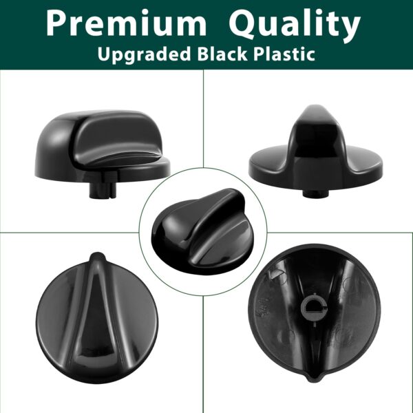 WB03K10035 Stove Knobs Cooktop Replacement Parts for GE Range Cooktop Oven Knob Black Plastic GE Hotpoint General Electric Burner Control XL44 Stove Knob KIP 5963 183d5598 Stove Top Knobs 4 Pcs - Image 6