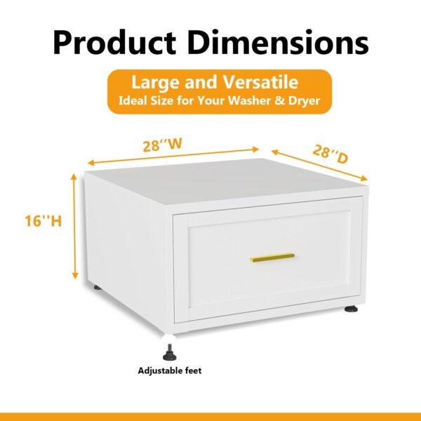 2 Pack Laundry Pedestal Heavy Duty Metal Washer and Dryer Pedestals, 16" H Universal Fit Washer Stand Base, Washing Machine Stand with Storage Drawer, 440lbs Mini Fridge Stand, (Black, 2PCS) - Image 5