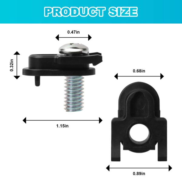 WR01X39781 Refrigerator Door Handle Fastener & for Fits GE Refrigerator Freezer Handle Replacement Parts Compatible Model AP7175647 WR01X25070(2 Pcs) (Black) - Image 5