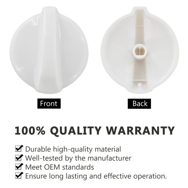 GYOFFULL 4 Pack WB03T10282 Stove Knob White Gas Oven Range Control Assembly - Image 5