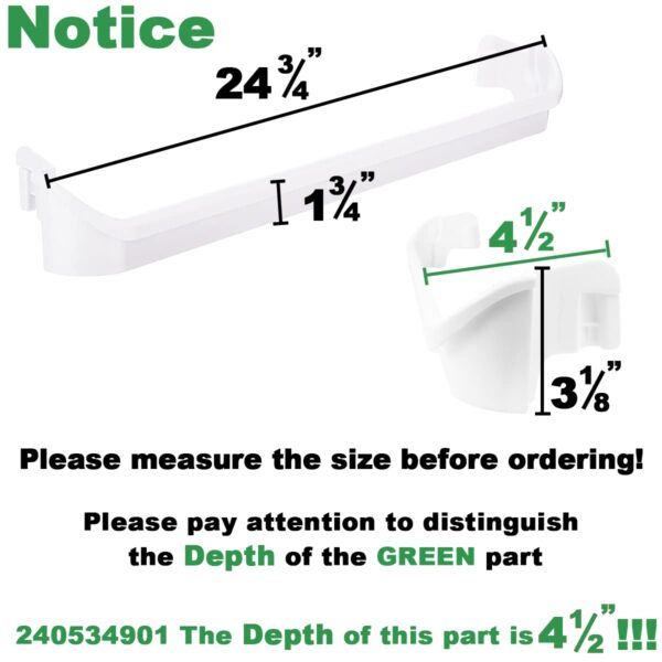 [UPGRADE] 240534901 Refrigerator Door Shelf Rack Bar Fit for frigidaire kenmore Replace 948954 AP3214630 PS734935 EAP734935 Frigidaire Door Shelf Retainer Bar Figure 5,6,7 Lists the Compatible Models. - Image 5