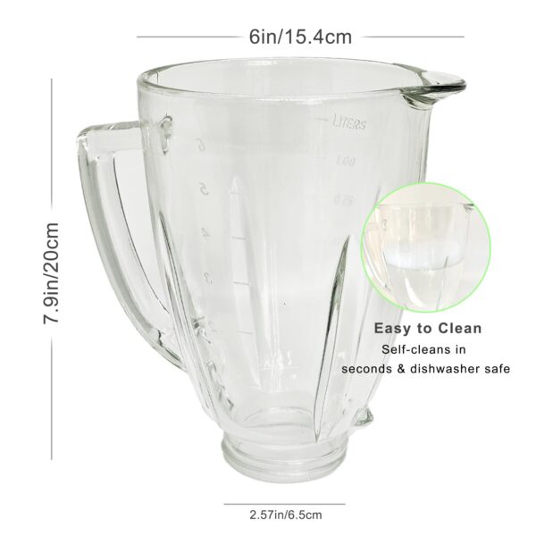 6 Cup Blender Glass Jar Replacement Parts with Blade for Oster Osterizer Classic Series NOT fit Pro Master or Versa models - Image 4