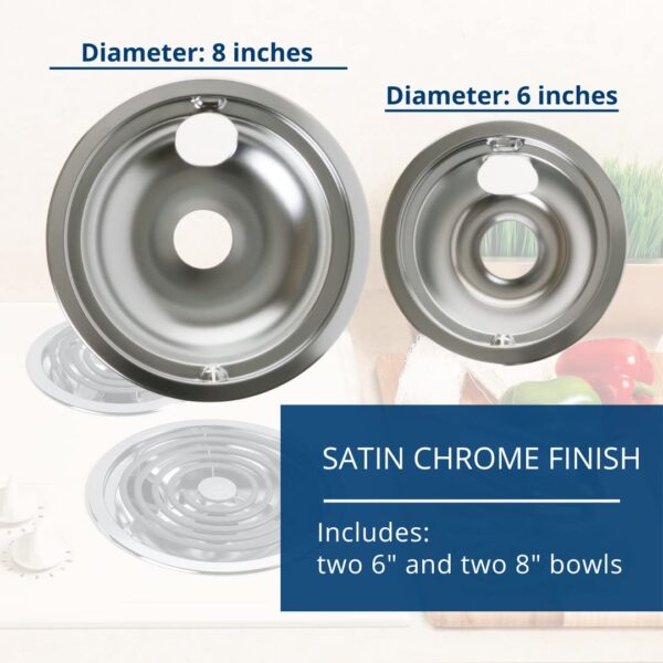 GE Appliances Range/Stove/Oven Drip Pan Set, 4-pack, GE Appliances Manufactured OEM Part,GE68C - Image 3