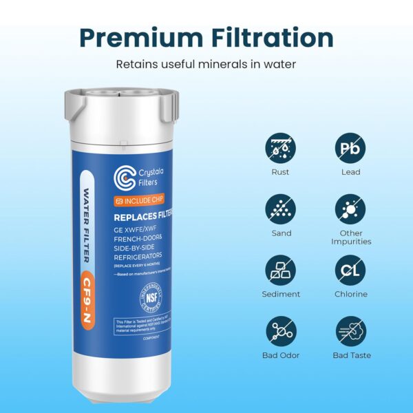 Crystala Filters XWFE (Built-in CHIP) Refrigerator Water Filter 1-Pack - Image 5