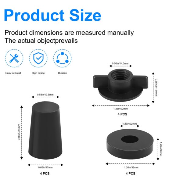 Replacement Kit for Berkey Water Filter System Elements - 4 Wing Nuts, 4 Washers & 4 Silicone Blocking Plugs Compatible with Berkey, Gravity Filter System Elements and Black Activated Carbon Filters - Image 5