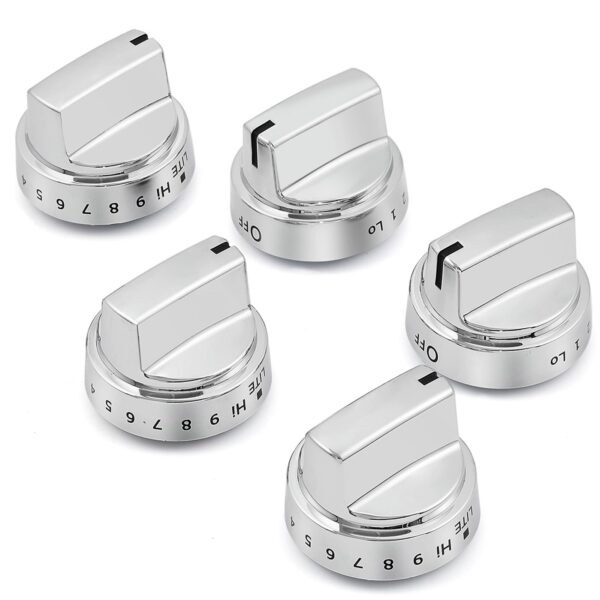 atgestore WB03X24818 222D5786P010 Gas Stove Knob Replacement for GE Stove Parts KIP 5G92 Burner Knobs GE Range Oven Parts Plastic Surface Burner Control Knob Range Cooktop Knobs 5 Pcs - Image 5