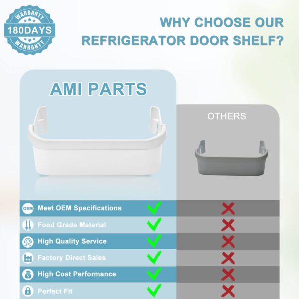 AMI PARTS 240351601 Refrigerator Freezer White Door Bin Dustbin Side Frame - Image 3