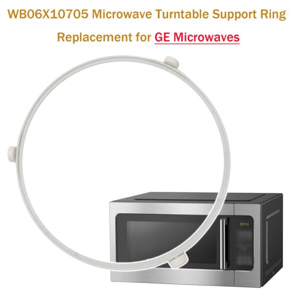 9.5in WB06X10705 Microwave Turntable Support Ring Replacement for GE Microwaves with Rollers,Microwave Oven Tray Turnable Ring,Glass Plate Tray Support Holder - Image 5