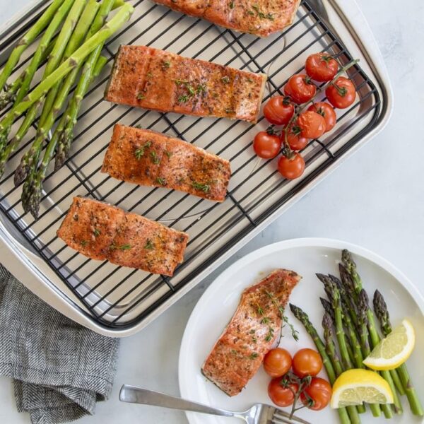Nordic Ware Oven Crisp Baking Tray 2pc Set Includes Pan and Rack; Natural Aluminum For Air Frying, Crisping, Broiling, Baking; Cooking Surface 17 x 12 Inches - Image 3