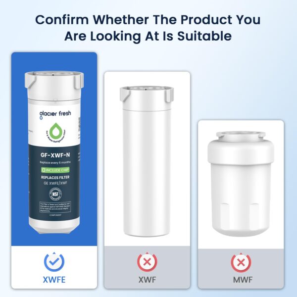 GLACIER FRESH XWFE (Built-in CHIP) Refrigerator Water Filter Pack of 1 - Image 5