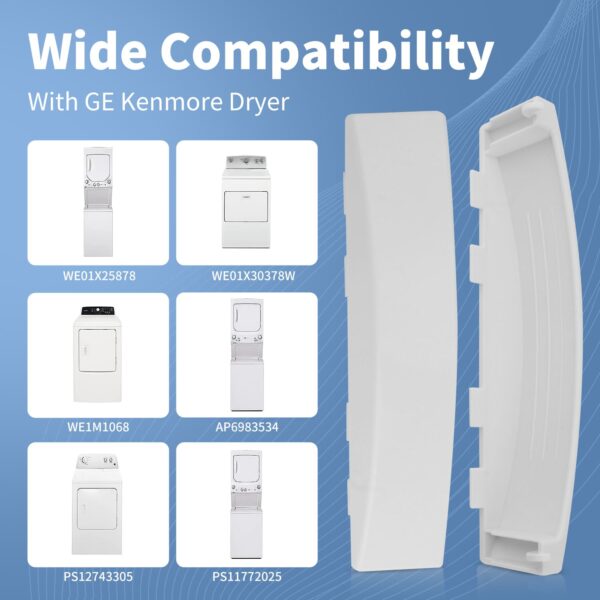 Replacement GE GUD27ESSMWW Dryer Handle for GE Clothes Laundry Dryer Parts WE01X30378 WE01X25878 PS1177202 WE1M1068 GUD27ESSM1WW Washer and Dryer Stackable Handle - Image 4