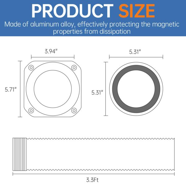 Magnetic Dryer Vent Coupling Connector Kit - DV180 Airtight Seal, Quick Connect, Includes 4"x3.3ft Dryer Vent Hose & 2 Clamps - Image 3