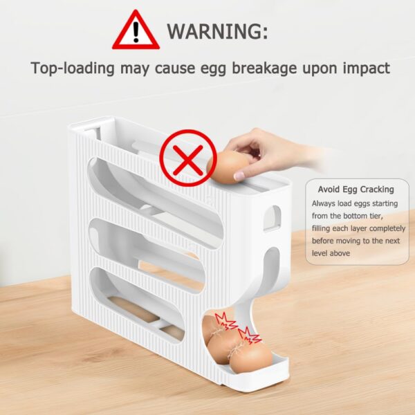 Sotfamily FIFO Egg Holder for Fridge, Egg Organizer fits 28 Large Size Eggs - Image 7
