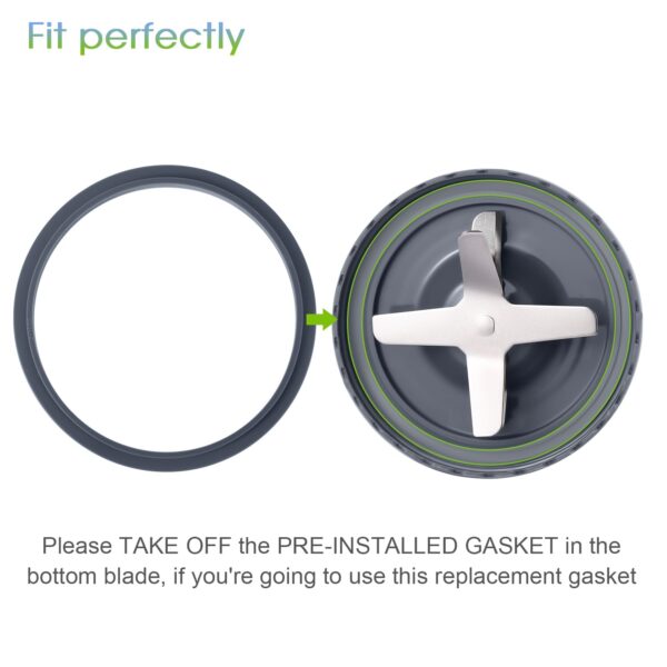 New Blender Cup and Blade Replacement Parts32oz Cup and Extractor Blade and 2 RubberGaskets 4-Piece Compatible with NutriBullet High-Speed Blender/Mixer System 600W/900w Series - Image 4