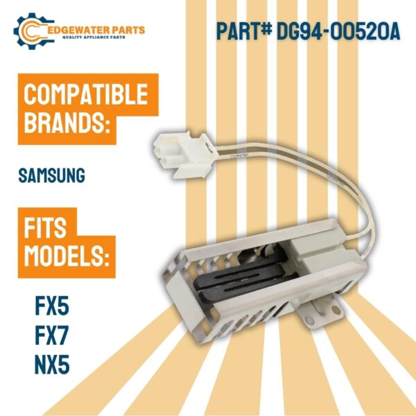Edgewater Parts DG94-00520A Igniter Compatible With Samsung Range Fits Model# (FX5, FX7, NX58M, NX58K, NX58J, NX58H, NX58F) - Image 5