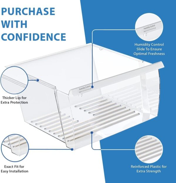 Lifetime Appliance Parts 2188656 Crisper Bin (Upper) Compatible with Whirlpool Refrigerator, Fridge Drawers, Kenmore Refrigerator Parts, Whirlpool Shelf Replacement - WP2188656 - Image 6