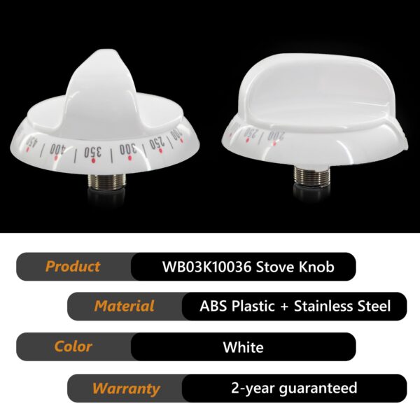 GYOFFULL WB03K10036 Gas Range Thermostat Stove Knob Control White (1PC) - Image 6