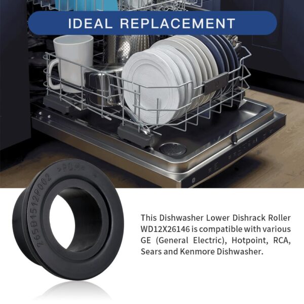 [Upgraded] WD12X26146 Dishwasher Wheels Lower Rack for GE, Lower Dishrack Roller, Replaces WD12X10435, AP6989036 (8 Pack) - Image 5