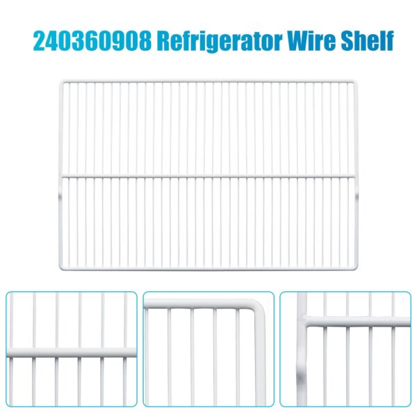 240360908 Refrigerator Wire Shelf 25 3/7 X 16 1/2 Inch Compatible with Frigidaire, Kenmore, Foreverpro 240360901, 240360905, 3189137, AP5805565, EAP9492365 (1 Pack) - Image 8