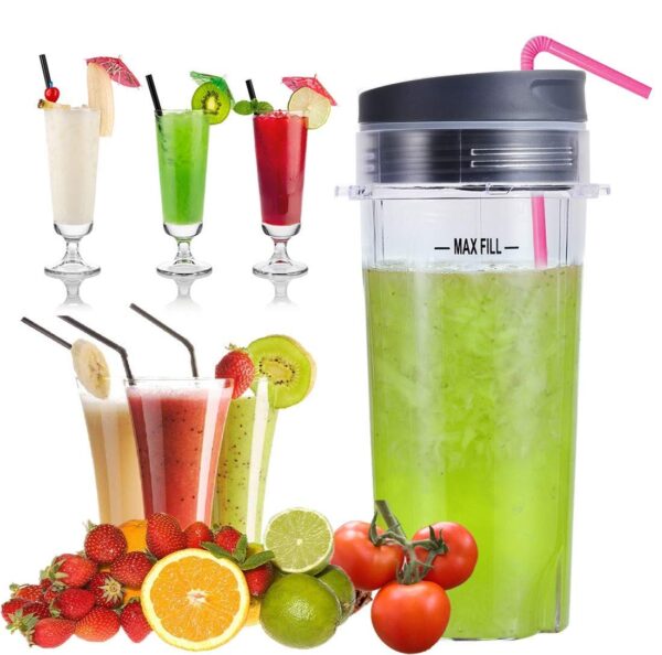 Replacement 6-Fin Male Blade and 16oz Cups for Nutri Ninja Blender,Only for BL660 BL663 BL740 BL770 BL771 BL772 BL773 BL780 (5-pack) - Image 5